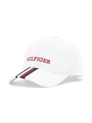 Tommy Hilfiger Junior logo-embroidered cotton baseball cap - White