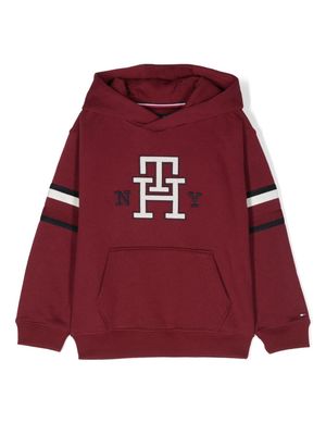 Tommy Hilfiger Junior logo-embroidered drop-shoulder hoodie