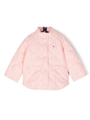 Tommy Hilfiger Junior logo-embroidered padded jacket - Pink