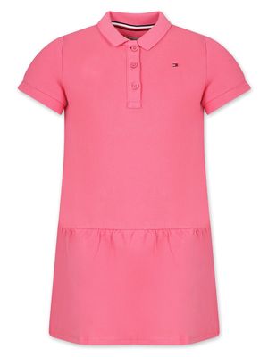 Tommy Hilfiger Junior logo-embroidered polo dress - Pink