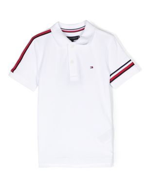 Tommy Hilfiger Junior logo-embroidered short-sleeve polo shirt - White