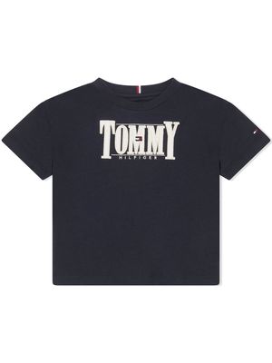 Tommy Hilfiger Junior logo-embroidered short-sleeve T-shirt - Blue