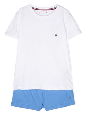 Tommy Hilfiger Junior logo-embroidered shorts set - Blue