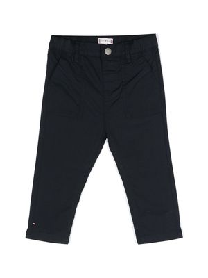 Tommy Hilfiger Junior logo-embroidered straight-leg trousers - Blue