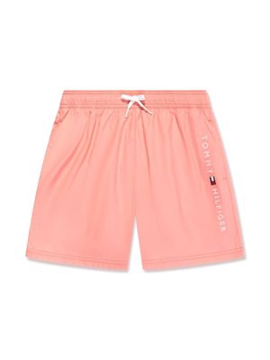 Tommy Hilfiger Junior logo-embroidered swim shorts - Pink