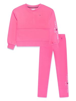 Tommy Hilfiger Junior logo-embroidered tracksuit - Pink