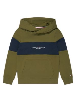Tommy Hilfiger Junior logo-embroidery cotton hoodie - Green