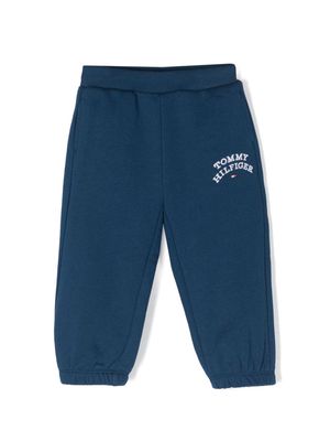 Tommy Hilfiger Junior logo-embroidery jersey tracksuit bottom - Blue