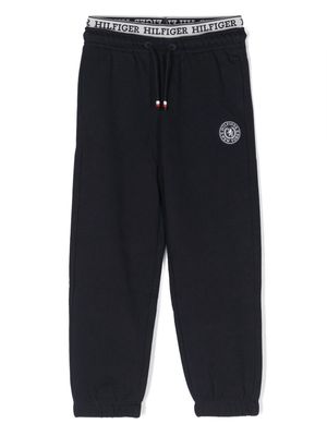 Tommy Hilfiger Junior logo-patch cotton track pants - Blue