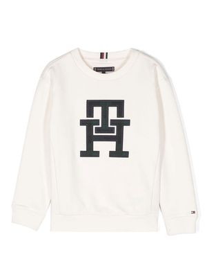 Tommy Hilfiger Junior logo-patch sweatshirt - White