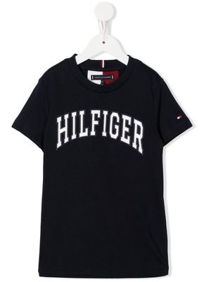 Tommy Hilfiger Junior logo-patch T-shirt - Blue