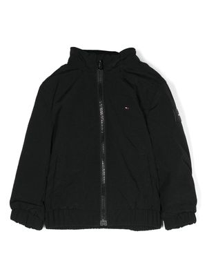 Tommy Hilfiger Junior logo-patch windproof jacket - Black