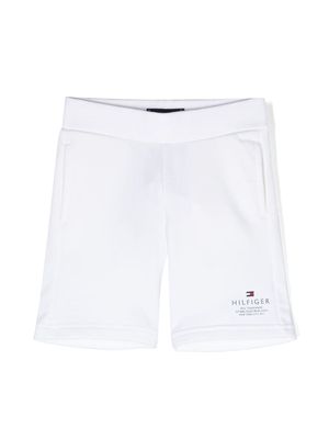 Tommy Hilfiger Junior logo-print cotton-blend shorts - White
