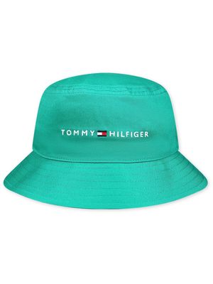 Tommy Hilfiger Junior logo-print cotton bucket hat - Green