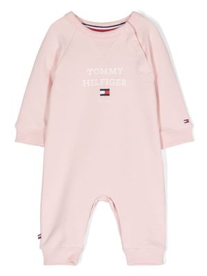 Tommy Hilfiger Junior logo-print cotton romper - Pink