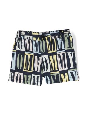 Tommy Hilfiger Junior logo-print cotton shorts - Blue