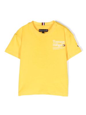 Tommy Hilfiger Junior logo-print cotton T-shirt - Yellow