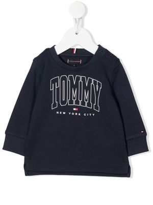 Tommy Hilfiger Junior logo-print crew-neck sweatshirt - Blue