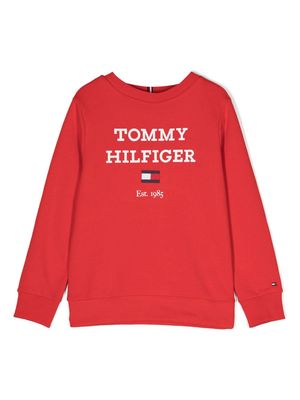 Tommy Hilfiger Junior logo-print crew-neck sweatshirt - Red