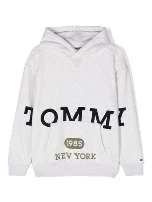 Tommy Hilfiger Junior logo-print jersey hoodie - Grey