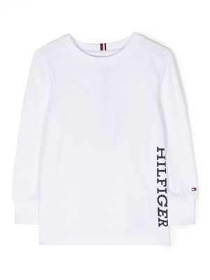 Tommy Hilfiger Junior logo-print jersey sweatshirt - White