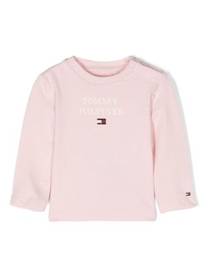 Tommy Hilfiger Junior logo-print long-sleeve T-shirt - Pink