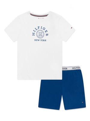 Tommy Hilfiger Junior logo-print pajama set - Blue