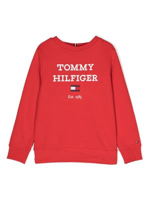 Tommy Hilfiger Junior logo-print round-neck sweatshirt - Red