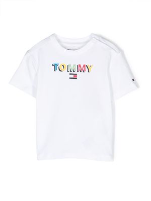 Tommy Hilfiger Junior logo-print round-neck T-shirt - White