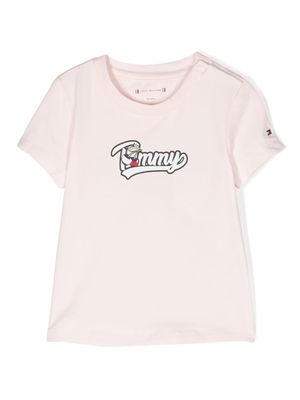 Tommy Hilfiger Junior logo-print stretch-cotton T-shirt - Pink