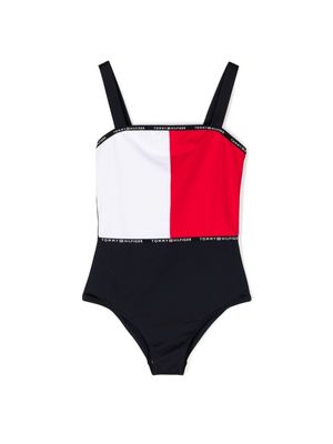 Tommy Hilfiger Junior logo-print swimsuit - Blue