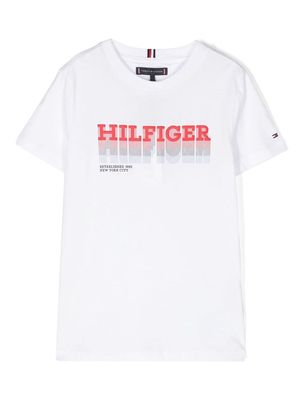 Tommy Hilfiger Junior logo-rubberised cotton T-shirt - White