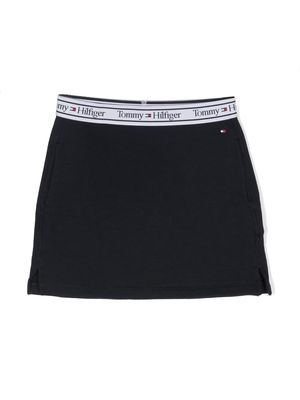 Tommy Hilfiger Junior logo-waistaband mini skirt - Blue