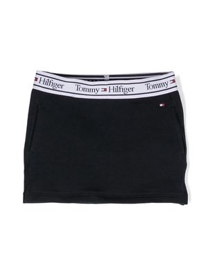 Tommy Hilfiger Junior logo-waistband mini skirt - Blue