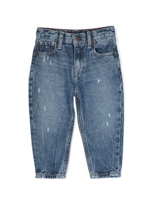 Tommy Hilfiger Junior mid-rise tapered-leg jeans - Blue