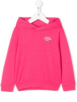 Tommy Hilfiger Junior NYC logo-embroidered hoodie - Pink