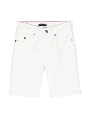 Tommy Hilfiger Junior stretch-cotton denim shorts - White