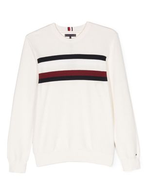 Tommy Hilfiger Junior stripe-detail cotton sweatshirt - White