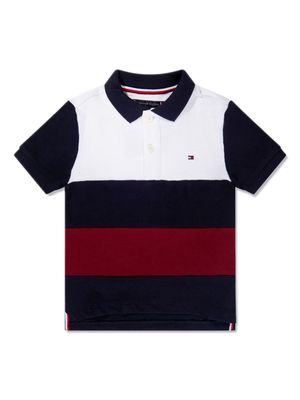 Tommy Hilfiger Junior striped cotton polo shirt - White