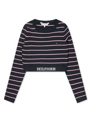 Tommy Hilfiger Junior striped crew-neck jumper - Blue