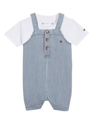 Tommy Hilfiger Junior striped romper set - White