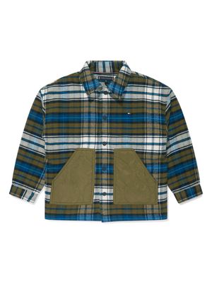 Tommy Hilfiger Junior tartan-print patch-pocket shirt - Green