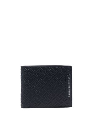 Tommy Hilfiger leather embossed monogram wallet - Blue