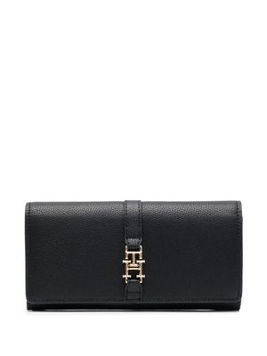 Tommy Hilfiger leather logo-lettering purse - Black