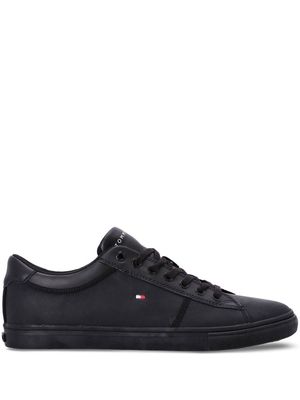 Tommy Hilfiger leather perforated sneakers - Black