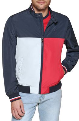 Tommy Hilfiger Lightweight Bomber Jacket in Red/ice/navy