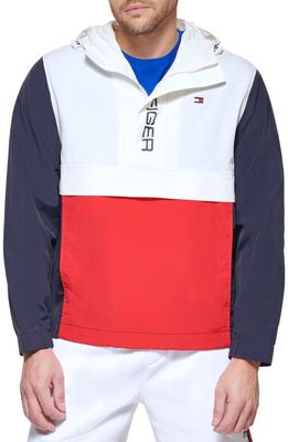 Tommy Hilfiger Lightweight Water Repellent Anorak in Red/ice/navy