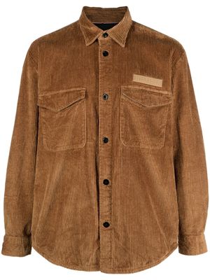 Tommy Hilfiger logo-appliqué corduroy shirt jacket - Brown