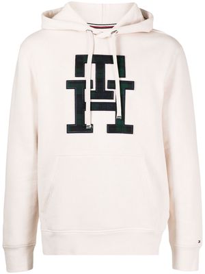 Tommy Hilfiger logo-appliqué long-sleeve hoodie - White