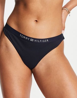Tommy Hilfiger logo brazilian bikini bottom in navy blue